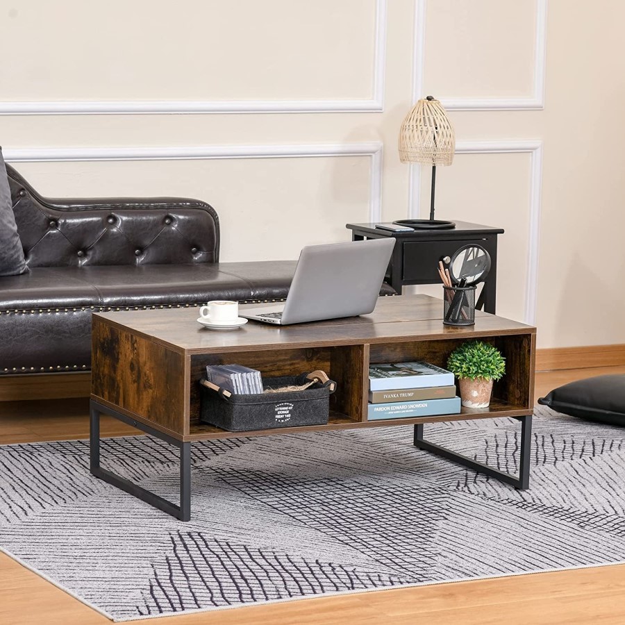 Rectangular Walnut Coffee Table with Storage - Ryder