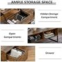 Rectangular Walnut Coffee Table with Storage - Ryder