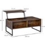 Rectangular Walnut Coffee Table with Storage - Ryder