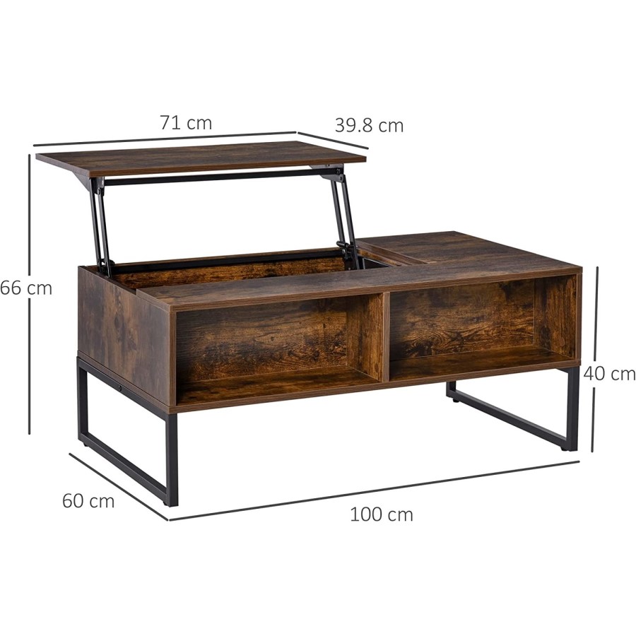 Rectangular Walnut Coffee Table with Storage - Ryder