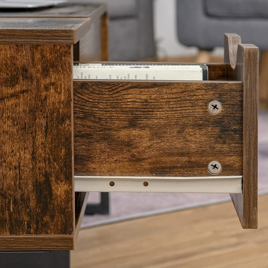 Rectangular Walnut Coffee Table with Storage - Ryder
