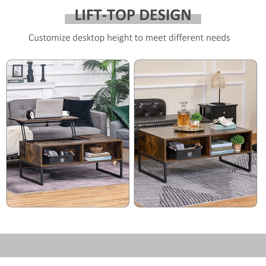 Rectangular Walnut Coffee Table with Storage - Ryder