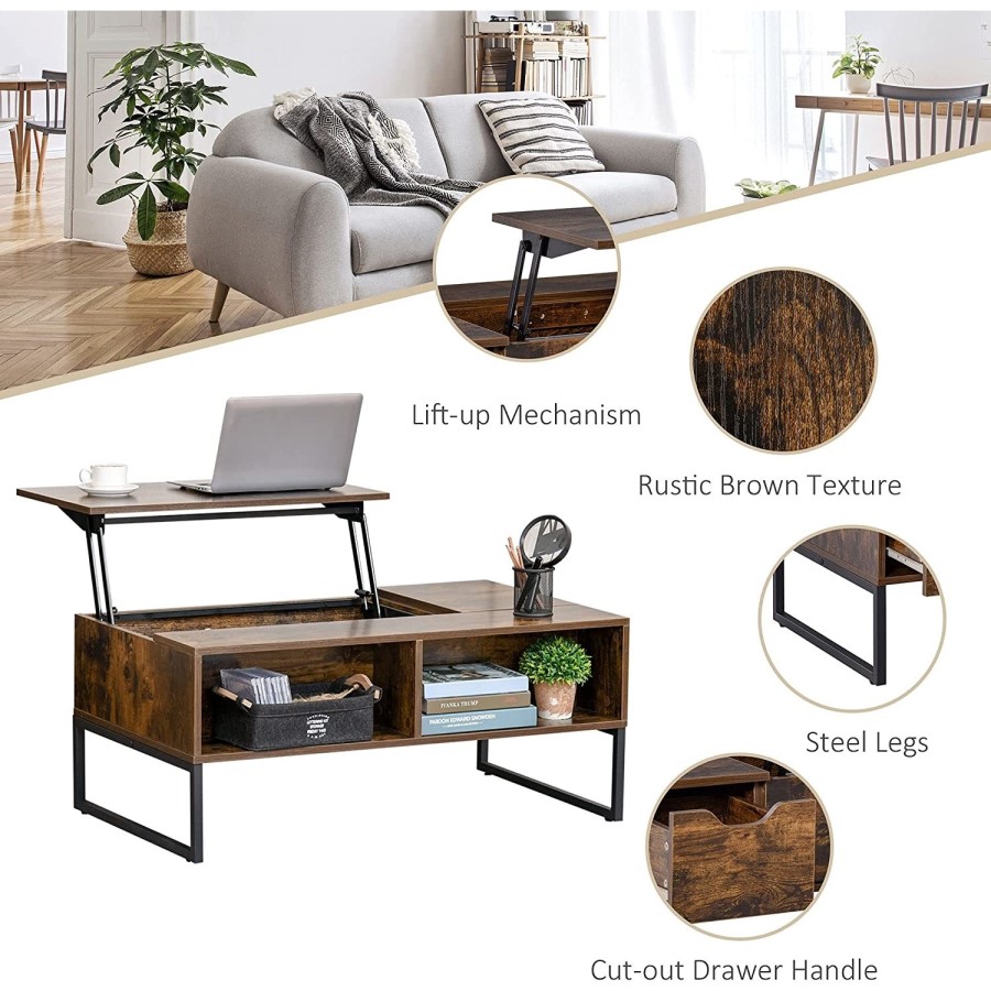 Rectangular Walnut Coffee Table with Storage - Ryder