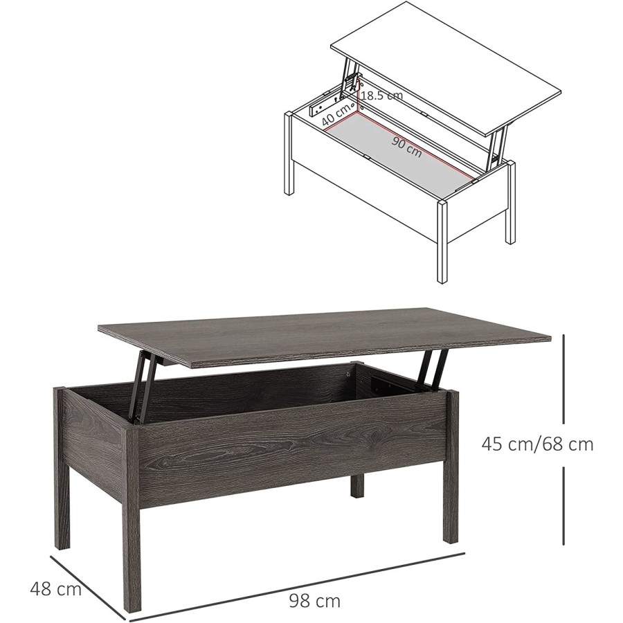 Rectangular Walnut Coffee Table with Storage - Ryder
