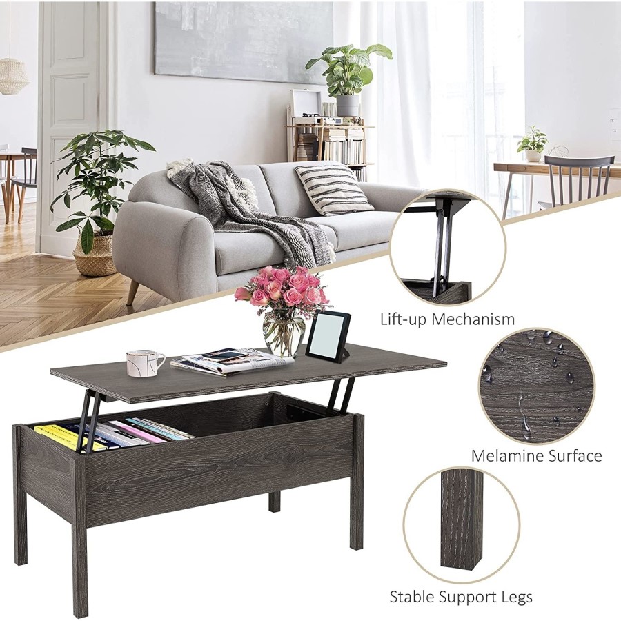 Rectangular Walnut Coffee Table with Storage - Ryder