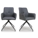 FOL105396 Set of 2 Grey Swivel Dining Chairs - Linnie