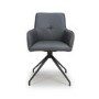 Set of 2 Grey Swivel Dining chairs -Linnie