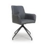 Set of 2 Grey Swivel Dining chairs -Linnie
