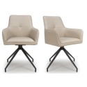 FOL105397 Set of 2 Taupe Swivel Dining Chairs - Linnie