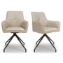 GRADE A1 - Set of 2 Taupe Swivel Dining chairs -Linnie