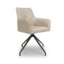 Set of 2 Taupe Swivel Dining chairs -Linnie