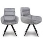 Set of 2 Silver Swivel Dining chairs -Devan