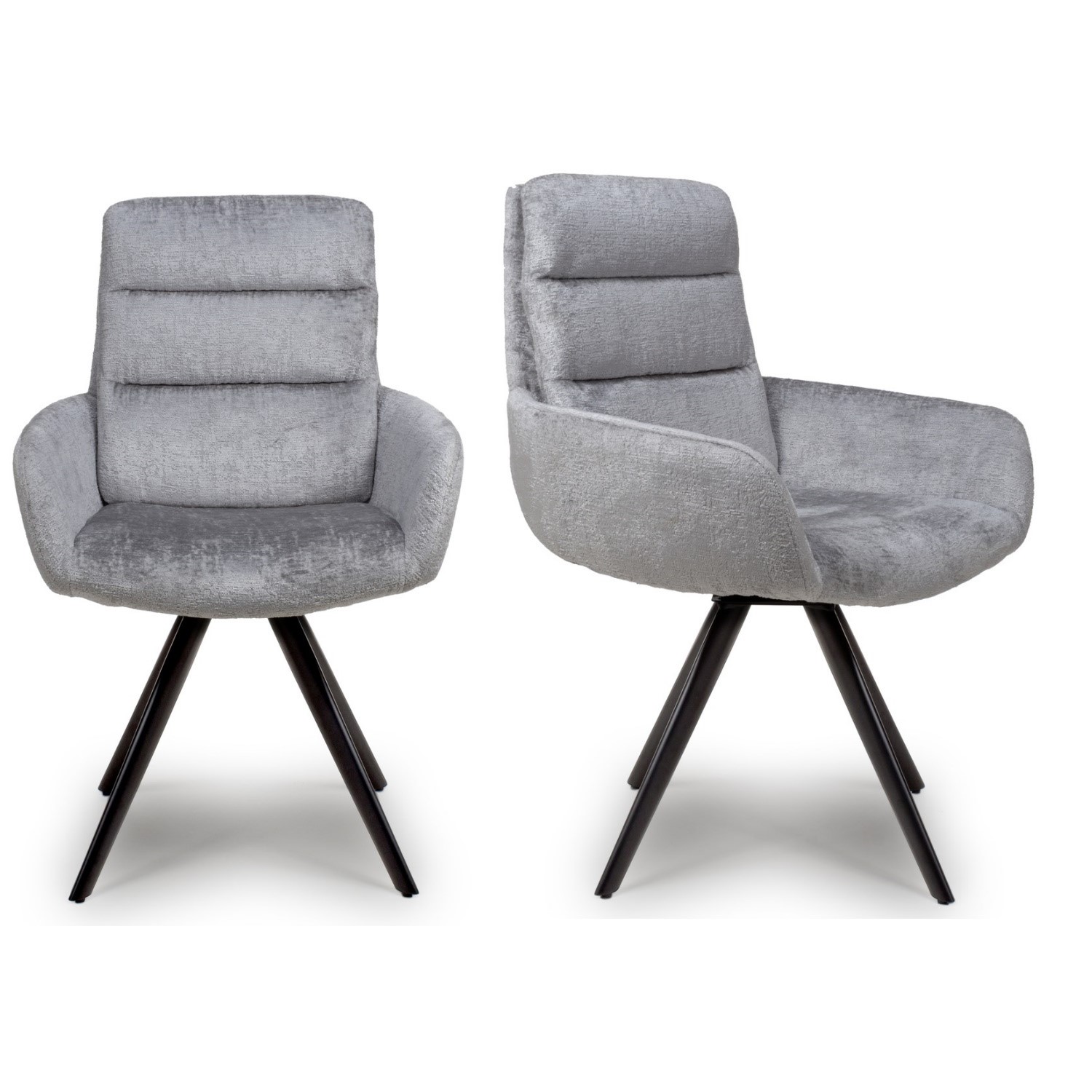 Photo of Set of 2 silver swivel dining chairs -devan