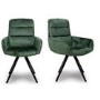 Set of 2 Green Swivel Dining chairs -Devan