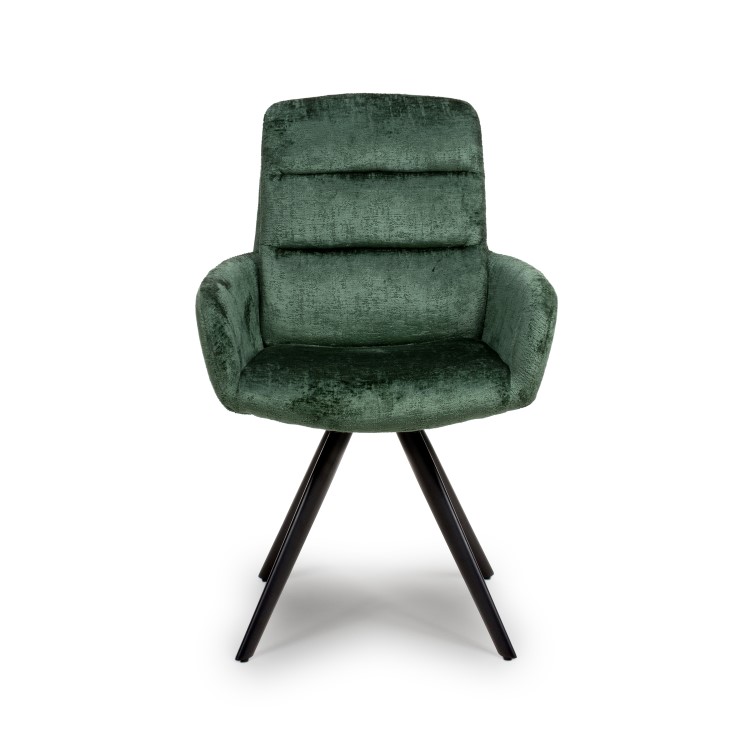 Set of 2 Green Swivel Dining chairs -Devan