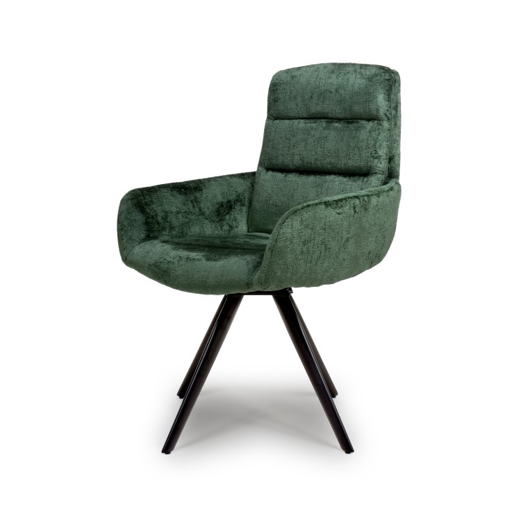 Set of 2 Green Swivel Dining chairs -Devan