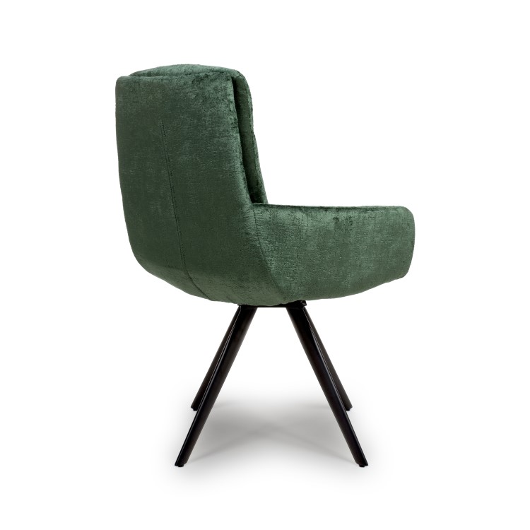 Set of 2 Green Swivel Dining chairs -Devan