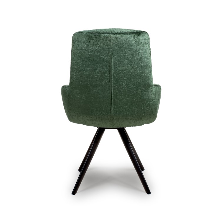 Set of 2 Green Swivel Dining chairs -Devan