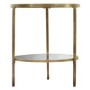 Round Gold Glass Top Side Table with Storage - Hudson