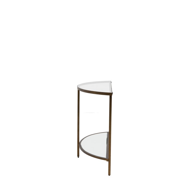 Small Glass Bronze Console Table with Shelf - Hudson