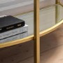 Small Glass Gold Console Table with Shelf - Hudson