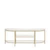 Small Gold Glass TV Stand with Shelves - TV&#39;s up to 50&quot; - Hudson