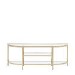 GRADE A1 - Small Champagne Glass TV Stand with Shelves - TV's up to 50" - Hudson