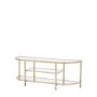 Small Gold Glass TV Stand with Shelves - TV's up to 50" - Hudson