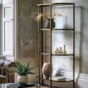 FOL105412 Tall Glass Bronze Open Bookcase - Hudson