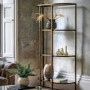 Tall Glass Bronze Open Bookcase - Hudson