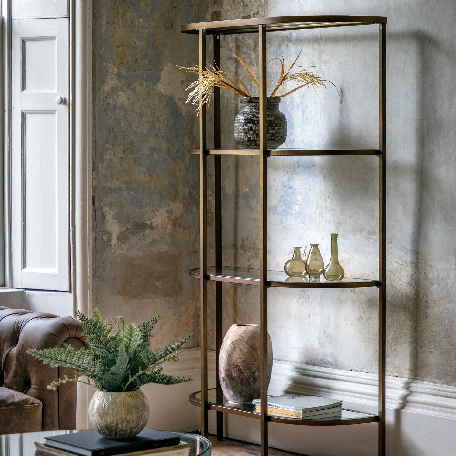 Photo of Hudson glass bookcase in bronze - caspian house