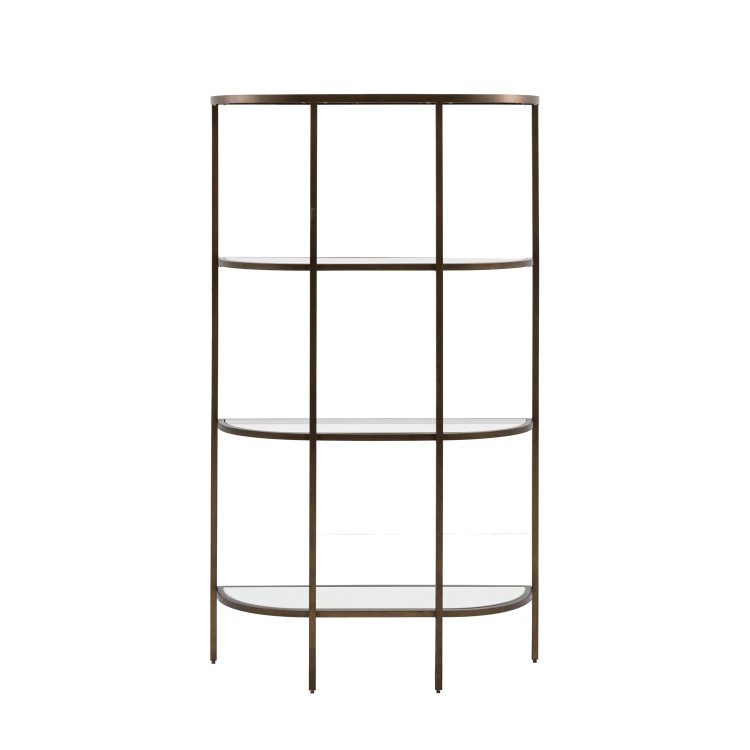 Tall Glass Bronze Open Bookcase - Hudson