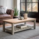 FOL105420 Rectangular Green Wooden Coffee Table with Storage - Eton