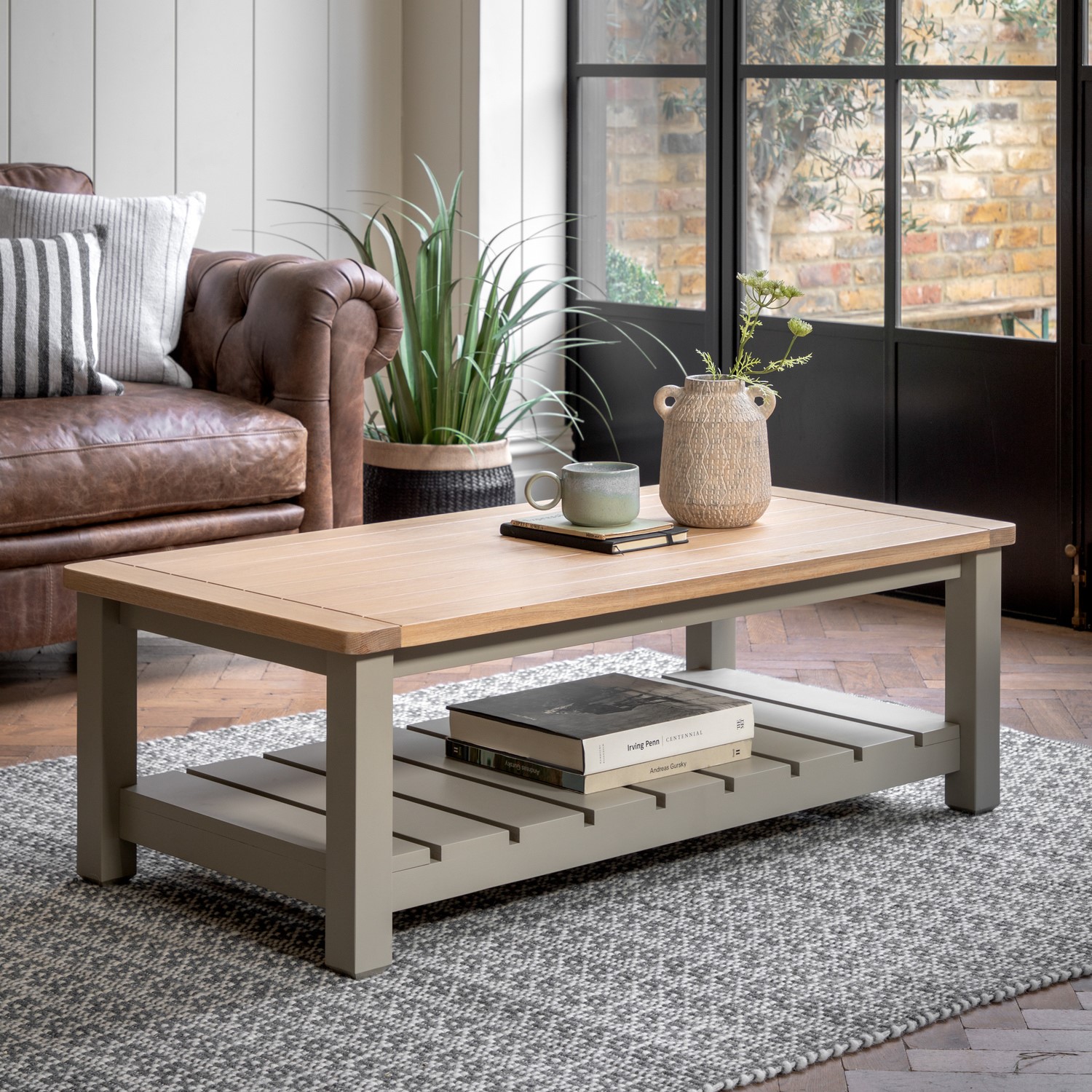 Green Rectangular Table Rectangular Green Wooden Coffee Table with Storage - Eton - Furniture123