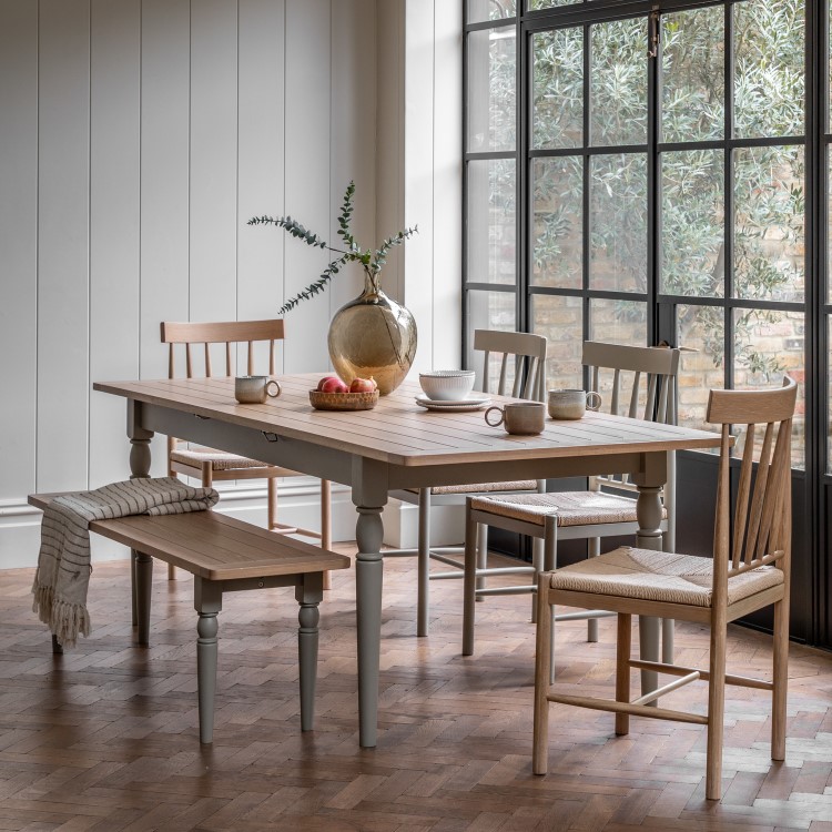 Eton Extendable Dining Table Sage Green- Seats 10 Caspian House