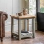 Square Green Wooden Side Table with Storage - Eton