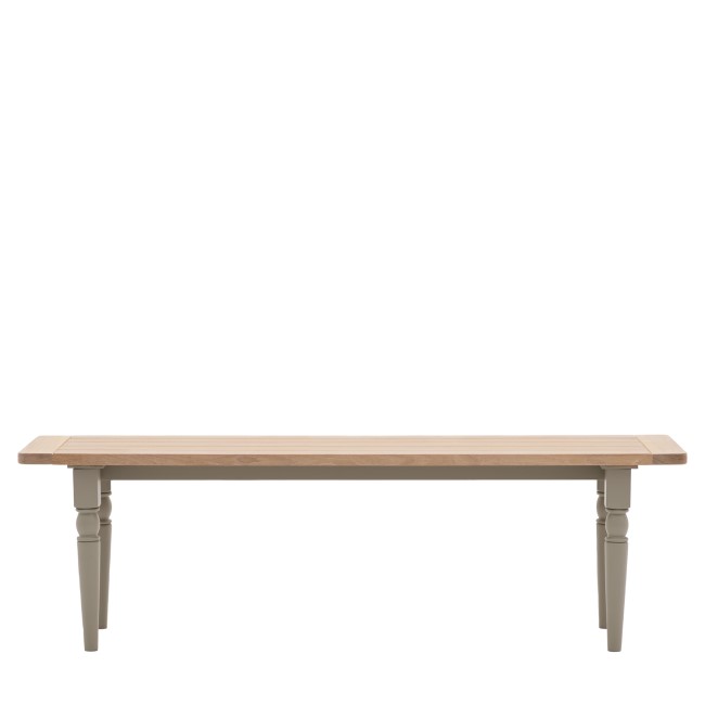 Large Sage Green and Oak Dining Bench  -  150cm  -  Seats 2  -  Eton  -  Caspian House