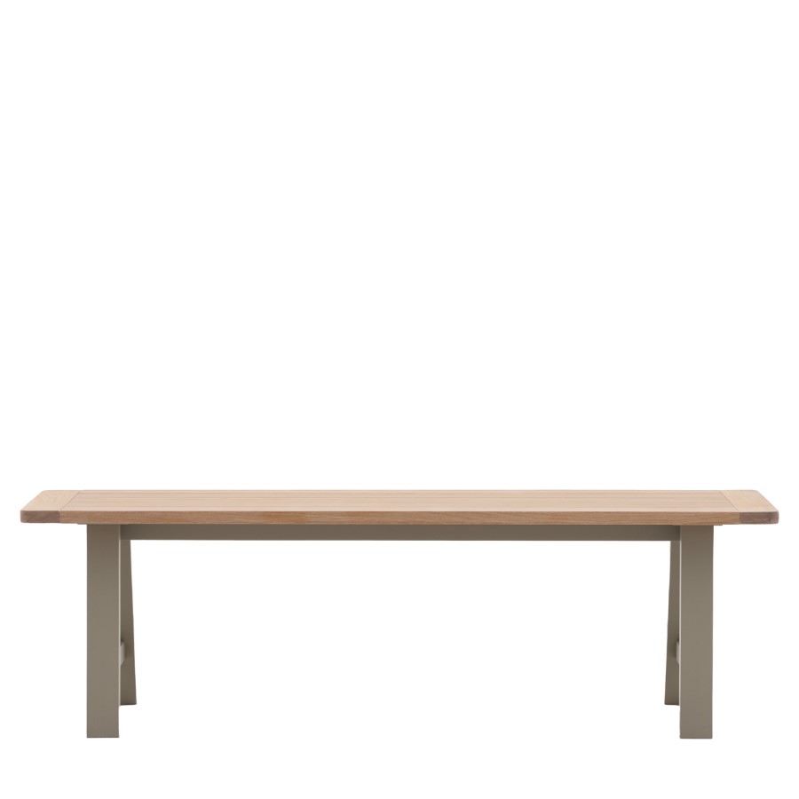 Large Sage Green Dining Bench with Trestle Legs  -  150cm  -  Seats 2  -  Eton  -  Caspian House