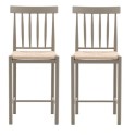 FOL105428 Set of 2 Sage Green Solid Oak Kitchen Stools with Woven Seats - Eton - Caspian House