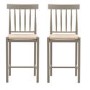 Set of 2 Sage Green Solid Oak Kitchen Stools with Woven Seats - Eton - Caspian House