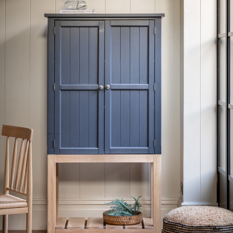 Eton Drinks Cabinet in Navy - Caspian House