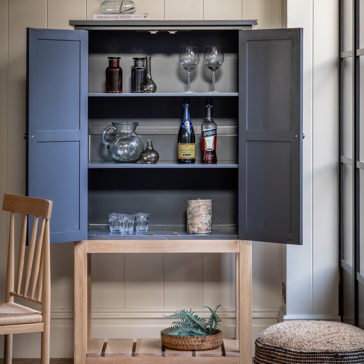 Eton Drinks Cabinet in Navy - Caspian House