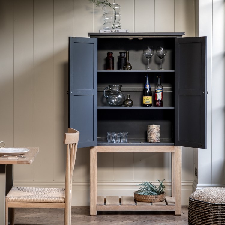 Eton Drinks Cabinet in Navy - Caspian House