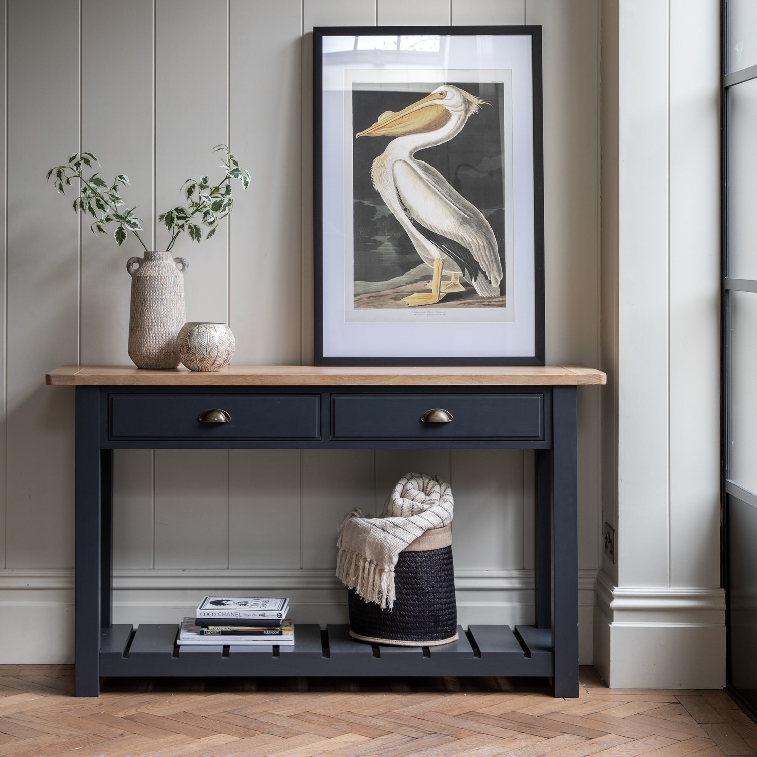 Photo of Eton 2 drawer console table navy - caspian house