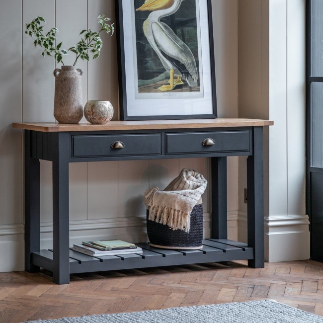 Eton 2 Drawer Console Table Navy - Caspian House