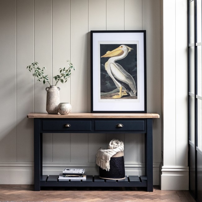 Eton 2 Drawer Console Table Navy - Caspian House