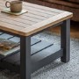 Rectangular Blue Wooden Coffee Table with Storage - Eton