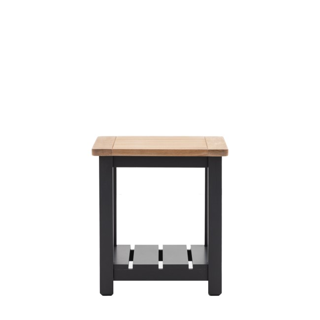 Square Blue Wooden Side Table with Storage - Eton