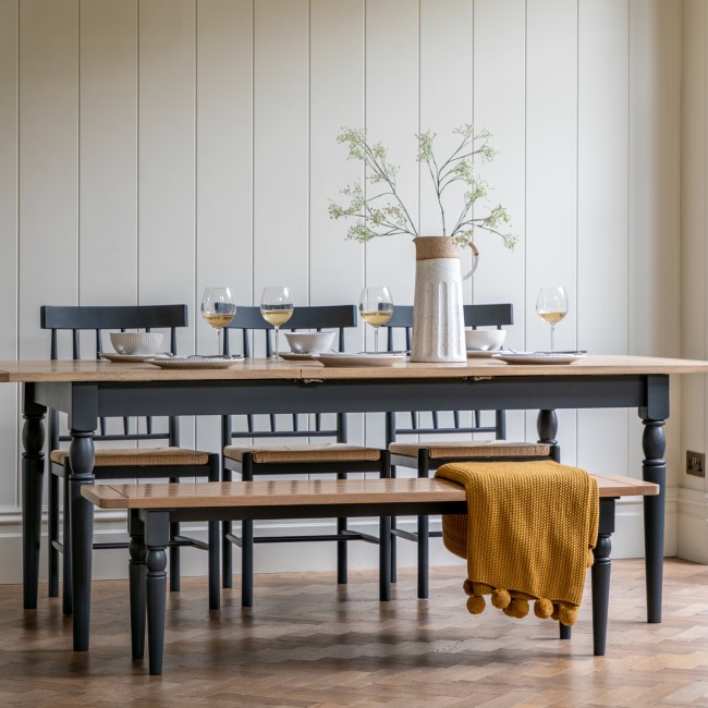 Eton Extendable Dining Table Navy - Seats 10- Caspian House