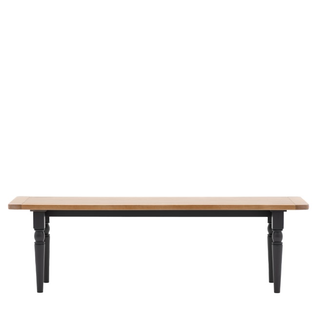 Large Navy and Oak Dining Bench  -  150cm  -  Seats 2  -  Eton  -  Caspian House